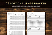 75 Soft Challenge Tracker – 5-Pages, a Stationery Template by Graphicsnext (Thumbnail 1 of 4)