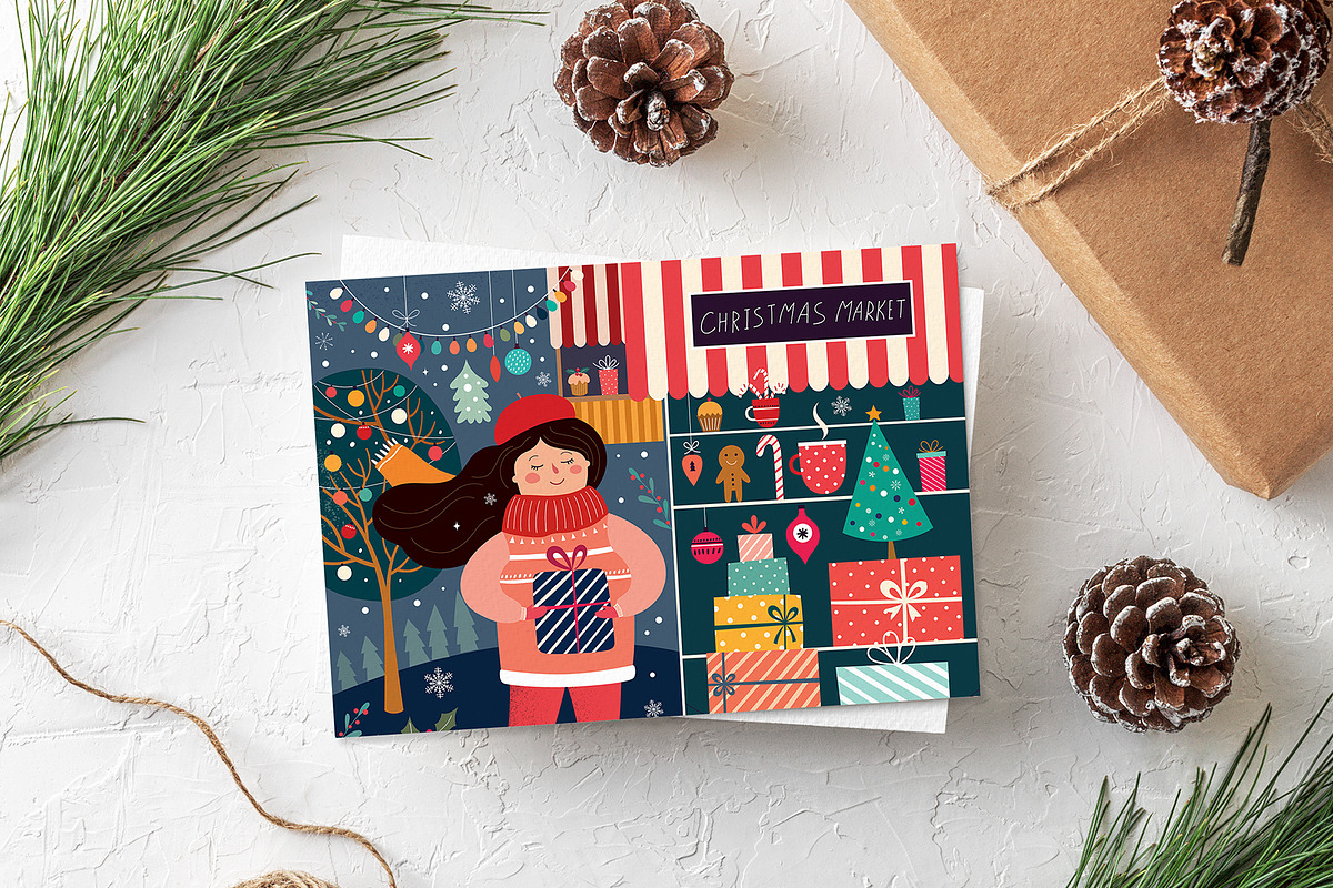 Vintage Christmas collection, a Decorative Illustration by MoleskoStudio (Photo 9 of 11)