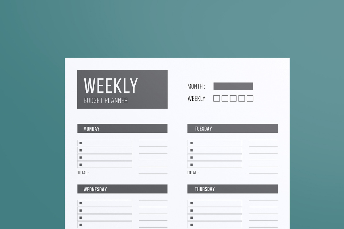 Weekly Planner  Template Layout, a Stationery Template by MightyDesign (Photo 4 of 8)