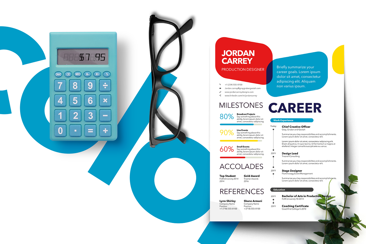 Colorful Resume Set, a Resume Template by Knockout Prezo (Photo 10 of 10)