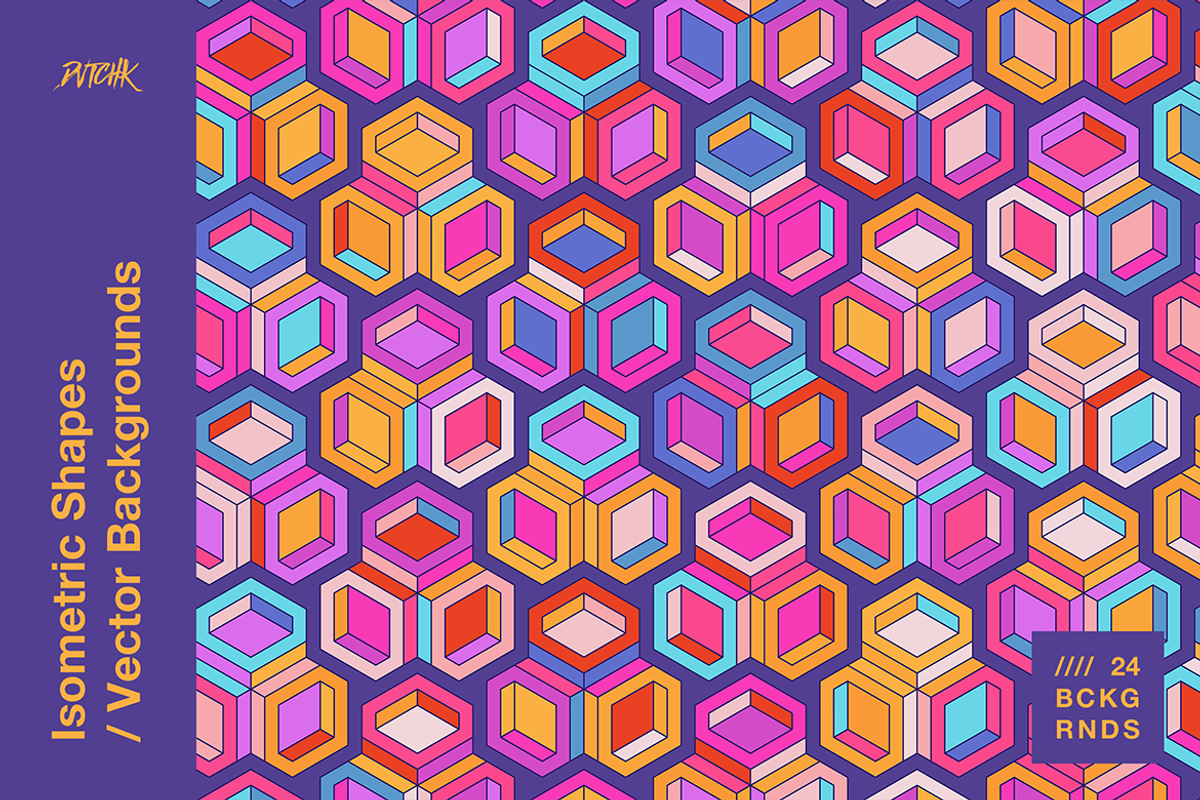 Isometric Shapes / Vector Background, a Background Graphic by dvtchk (Photo 11 of 16)