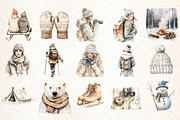 Watercolor Rustic Winter Clipart, an Illustration by Libby Wishes (Thumbnail 6 of 7)
