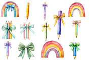 Coquette School Pencil Bow Clipart, an Illustration by Designworld (Thumbnail 4 of 5)