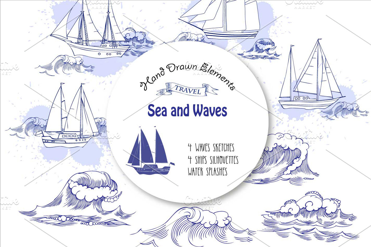 Sea and Waves, an Object Illustration by Nataliapiache (Photo 1 of 5)