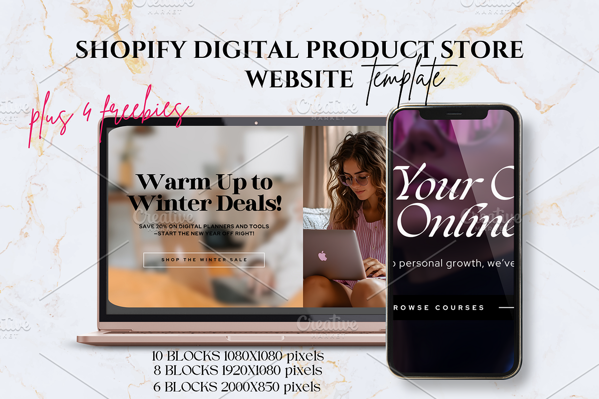 SHOPIFY WEBSITE FOR DIGITAL PRODUCTS, a Shopify Template by Daring Digies (Photo 1 of 9)