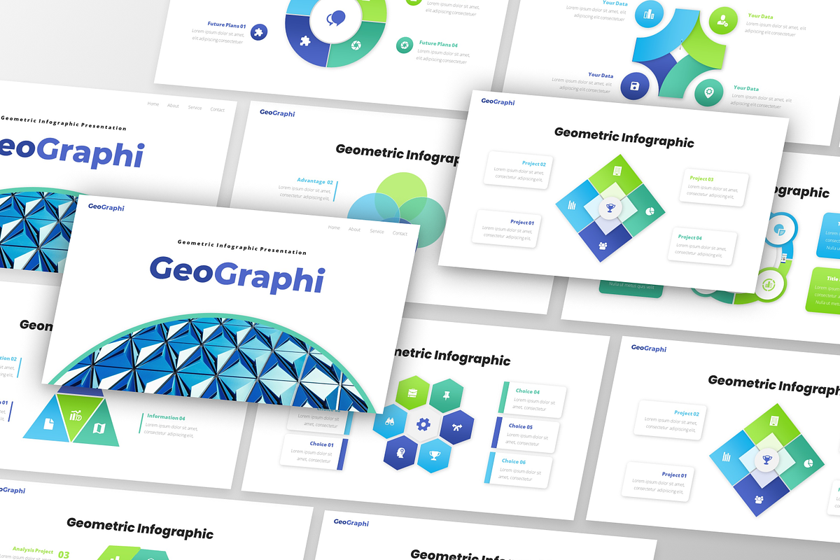 GeoGraphi - Geometric Infographic, a Presentation Template by GraphauseProject (Photo 6 of 6)