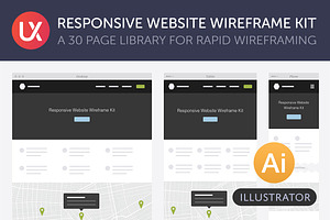 Responsive Website Wireframe Kit, a Wireframe Template by UX Kits