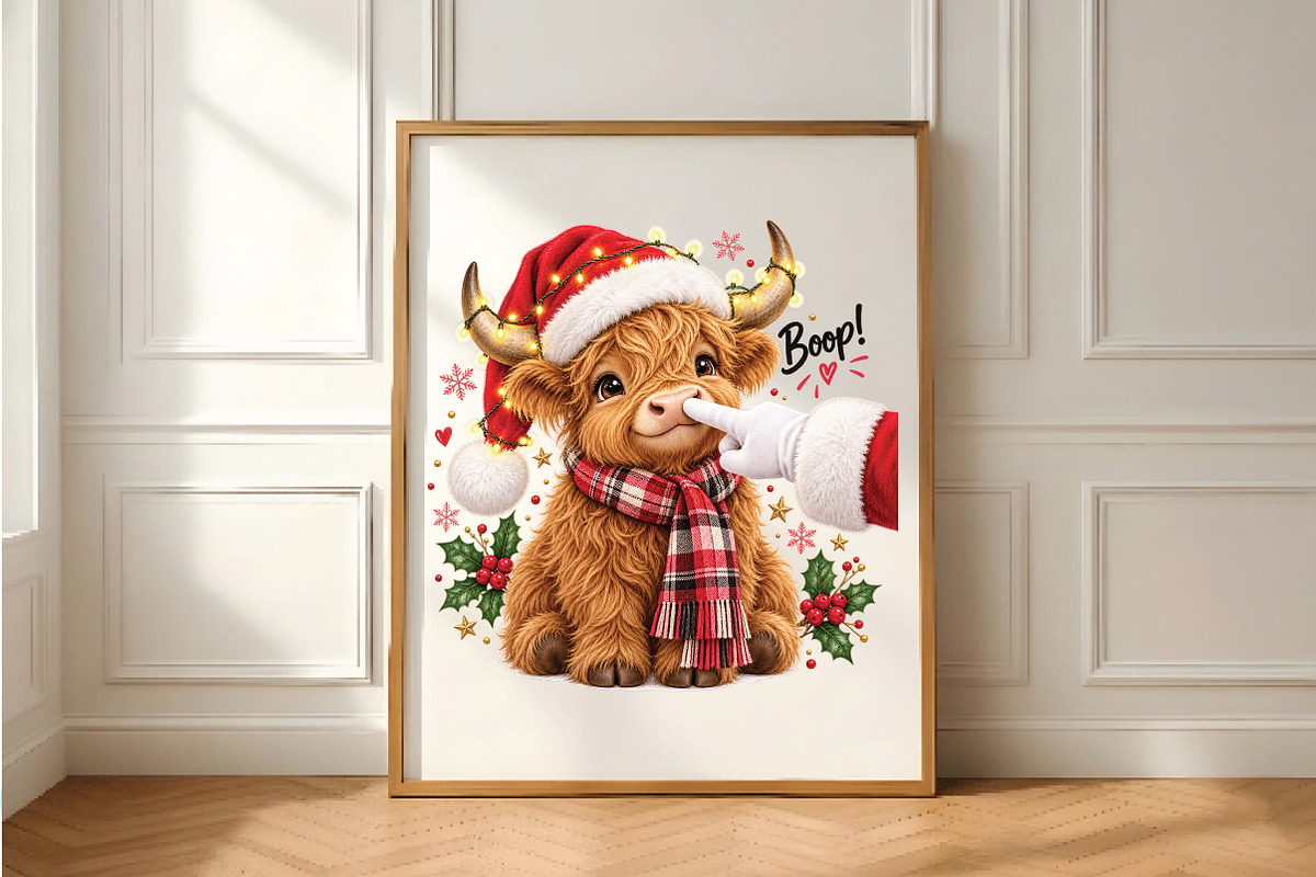 Christmas Cow Nose Boop PNG, a Seasonal Illustration by Daily.Designs (Photo 5 of 5)