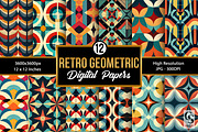 Retro Geometric Shapes Patterns, a Pattern Graphic by Creative Store (Thumbnail 1 of 4)