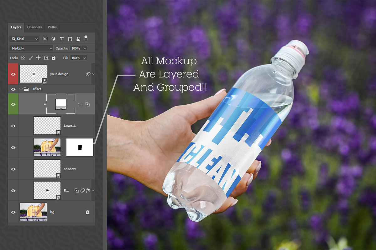 Water Bottle Mockup #08, a Product Mockup by alexandeerco (Photo 5 of 5)