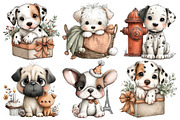 Watercolor Puppies Clipart, an Illustration by Pixels.Craft (Thumbnail 6 of 6)