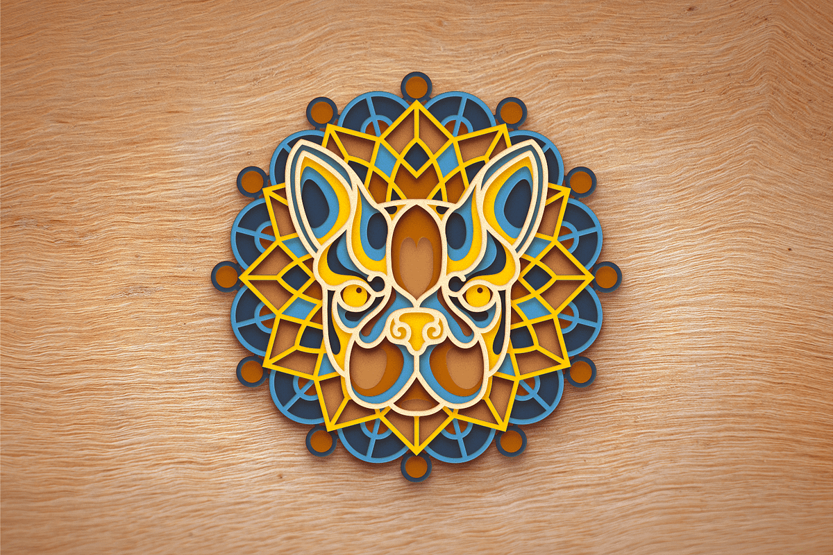 Dog 3D Mandala - SVG laser cut files, an Object Graphic by Arshad Ali (Photo 6 of 8)