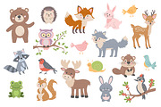 Cute forest animals set, an Animal Illustration by JulyGart (Thumbnail 2 of 6)