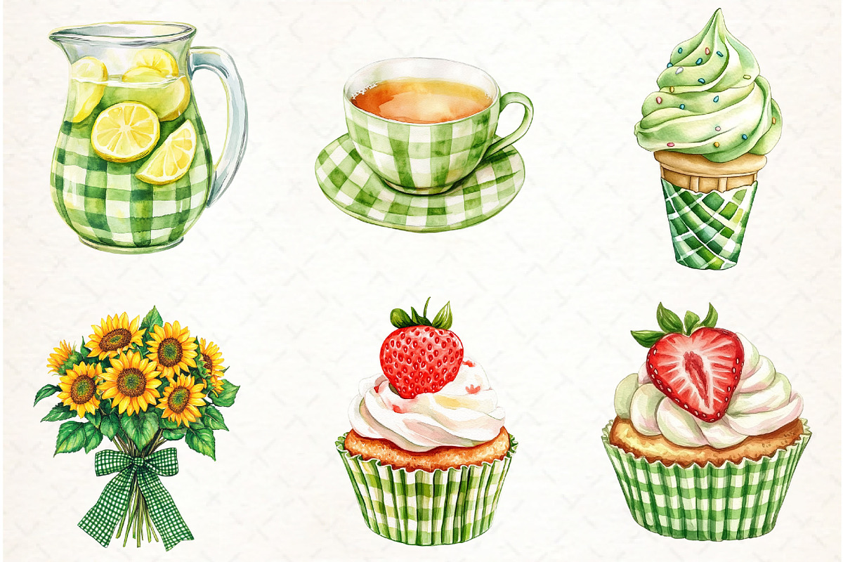 Summer Green Gingham Sublimation, an Illustration by Watercolor design (Photo 4 of 4)