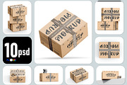 Corrugate Cardboard Shipping Box set, a Packaging Mockup by pixelmock (Thumbnail 2 of 16)
