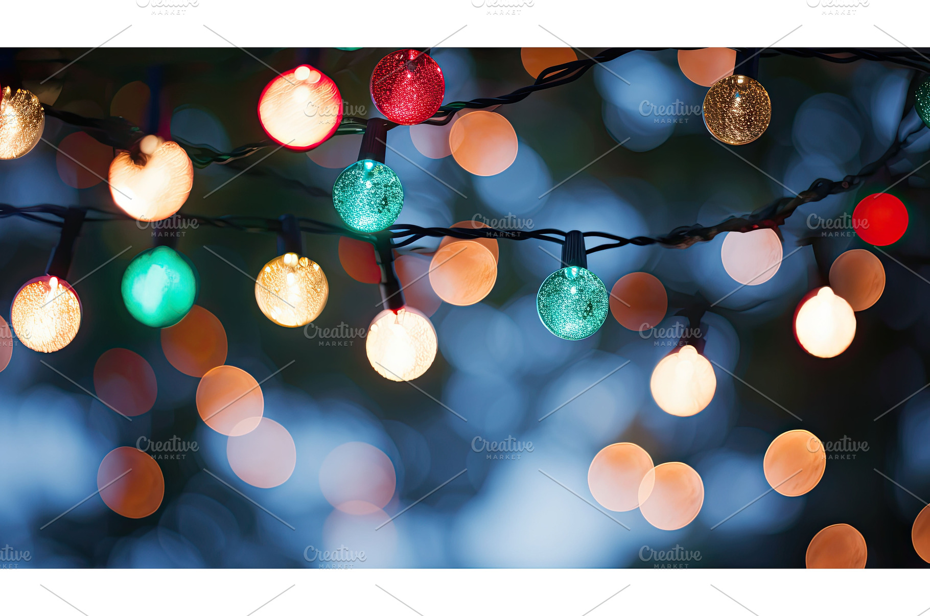 festive circle christmas lights ai, a Background Photo by pikepicture