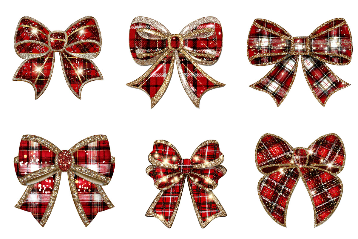 Glitter Christmas bow clipart, an Illustration by CreationArt (Photo 4 of 5)