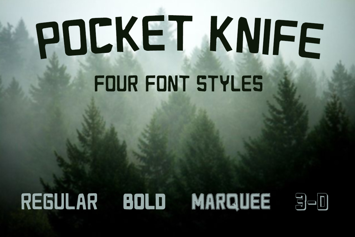 Pocket Knife - Font in Four Styles