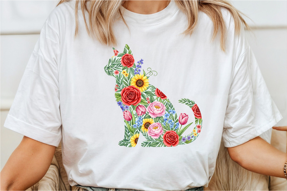 Flower Cat Png, Sublimation Design, a Seasonal Illustration by Rose Art (Photo 2 of 4)