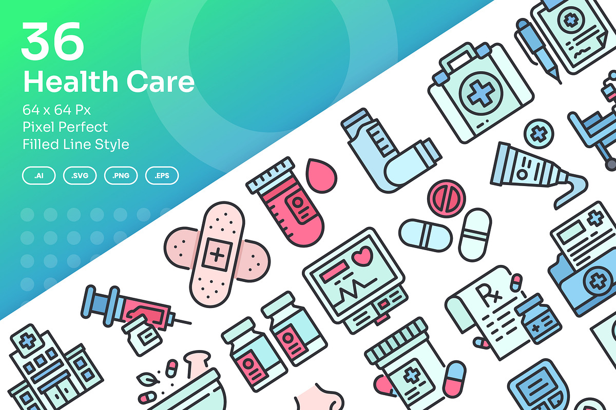 Health Care Icons Set - Filled Line, an Icon by Kmg Design (Photo 1 of 3)