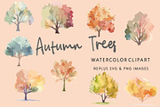 Autumn Trees Watercolor 90 SVG Image, a Seasonal Illustration by Image Design (Thumbnail 5 of 5)