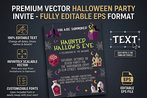 Halloween Haunted Party Invite EPS