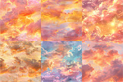 Sunset Cloudy Skies Backgrounds, a Texture Illustration by DreamPrint404 (Thumbnail 2 of 6)