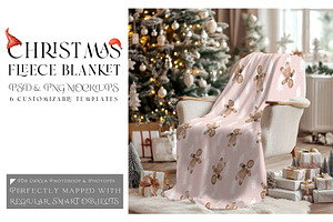 Christmas Fleece Blanket Mockups, a Product Mockup by mock-ups