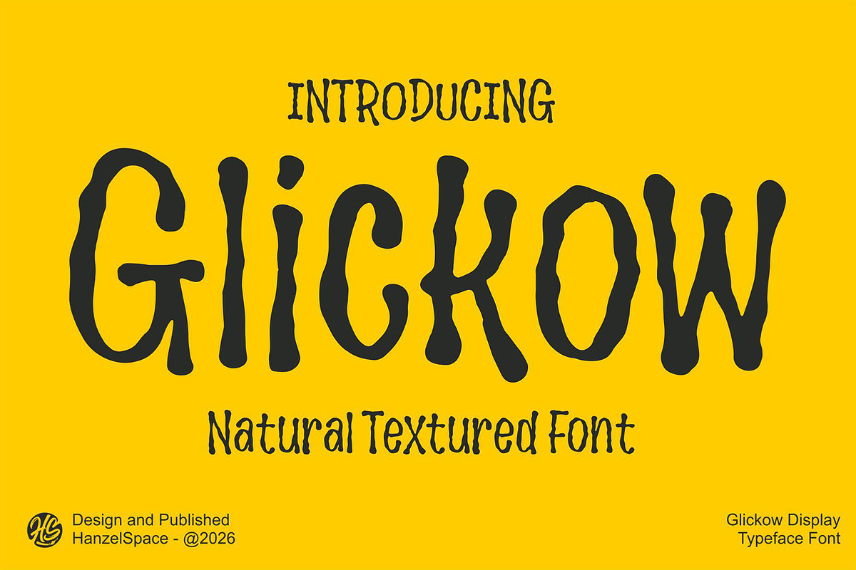 Glickow - Display Typeface Font, a Handwritten Font by HanzelSpace Studio (Photo 1 of 10)