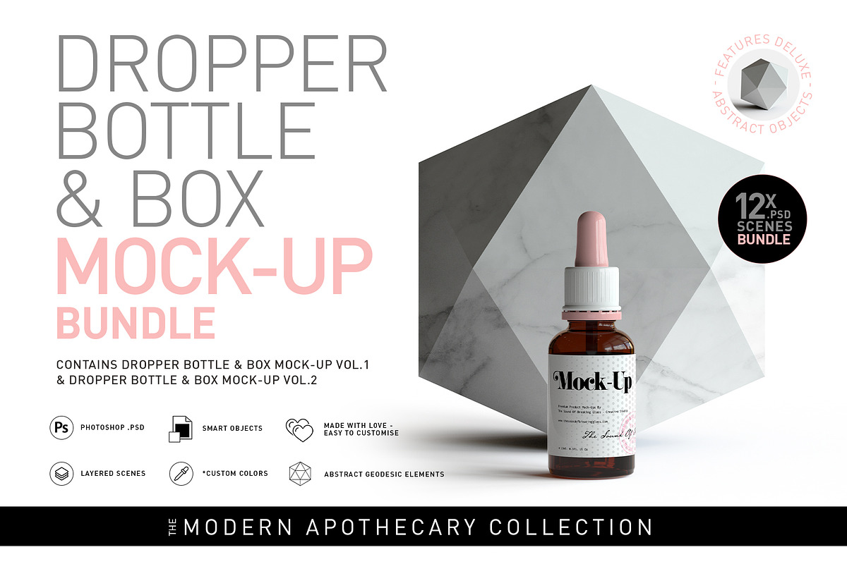 Dropper Bottle & Box Mock-Up BUNDLE, a Cups & Container Mockup by TSOBG (Photo 1 of 35)