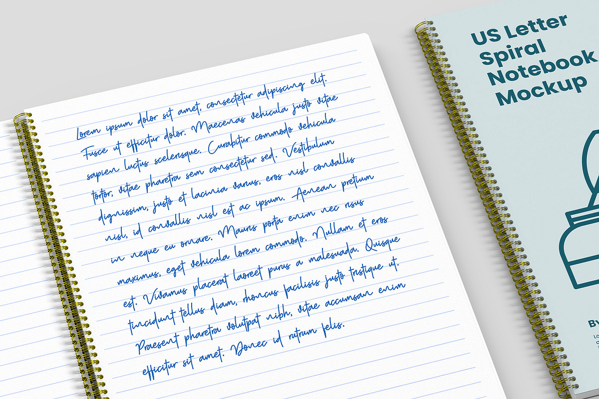 US Letter Spiral Notebook Mockup, a Books & Magazine Mockup by Illusiongraphic (Photo 23 of 32)