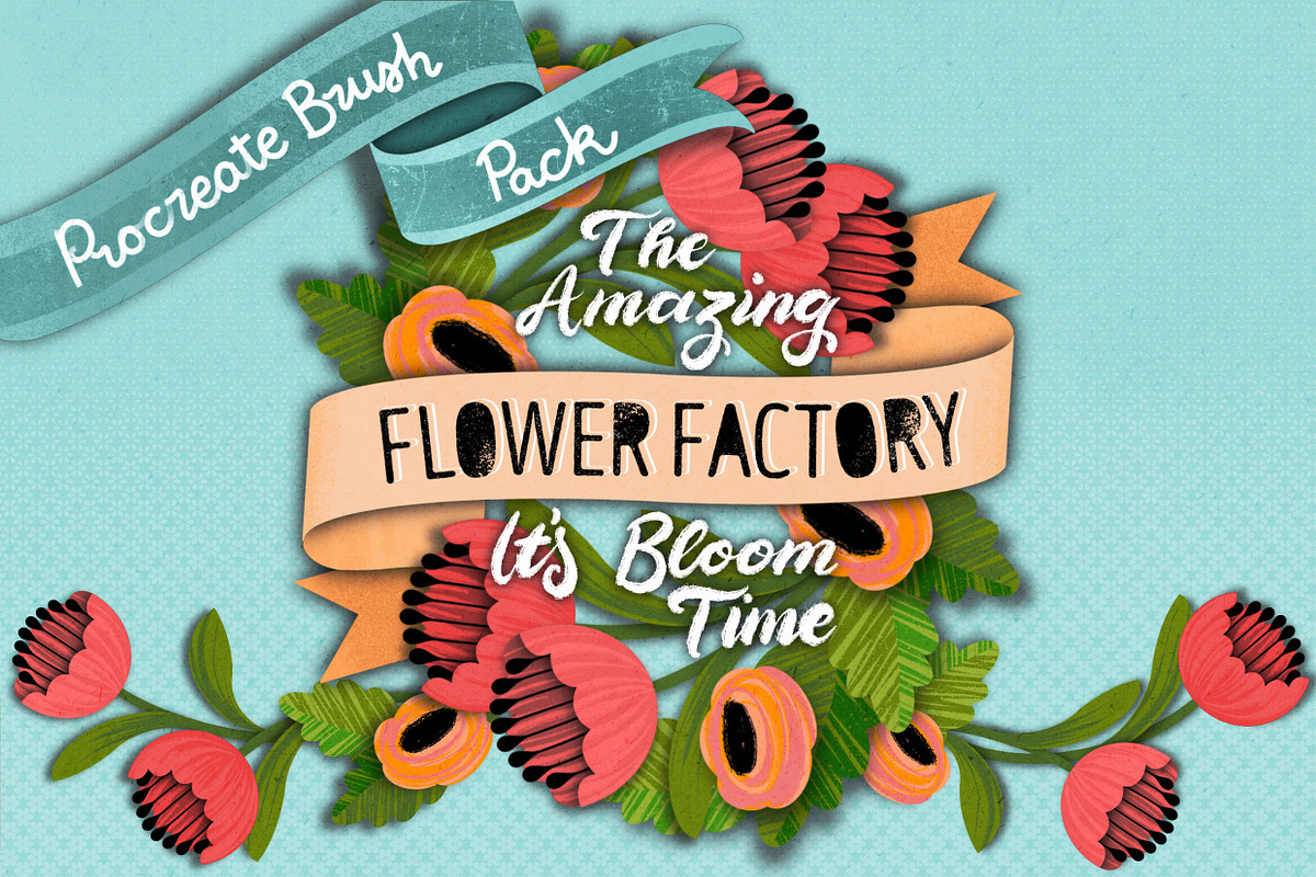 The Amazing PROCREATE Flower Factory, a Brush Add-On by UPROOT (Photo 1 of 10)