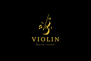 Violin logo icon illustration, a Branding & Logo Template by Dyn Studio