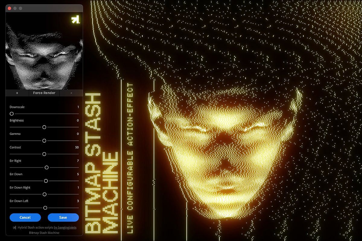 Bitmap Dither Stash Machine, an Action Add-On by bangingjoints (Photo 1 of 6)