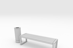 3D Model Bench Park 46