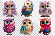 Whimsical Baby Snowy Owl Clipart Bun, an Illustration by SVGArt (Thumbnail 7 of 8)