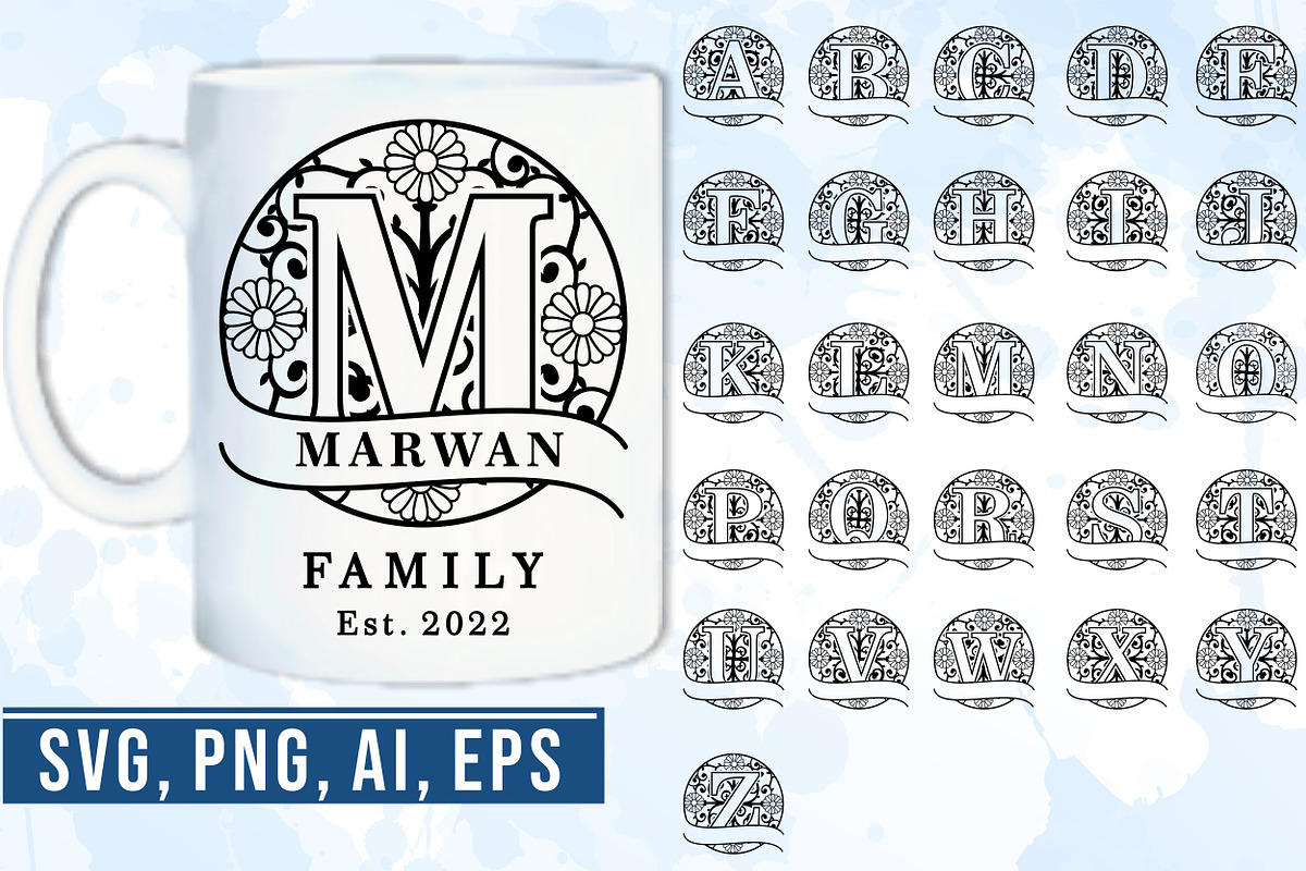 Split Monogram Letter SVG Bundle, an Object Graphic by D2PUTRI (Photo 2 of 19)