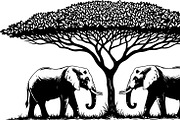 Wild Elephant Silhouette Set, an Illustration by jahid234 (Thumbnail 7 of 21)