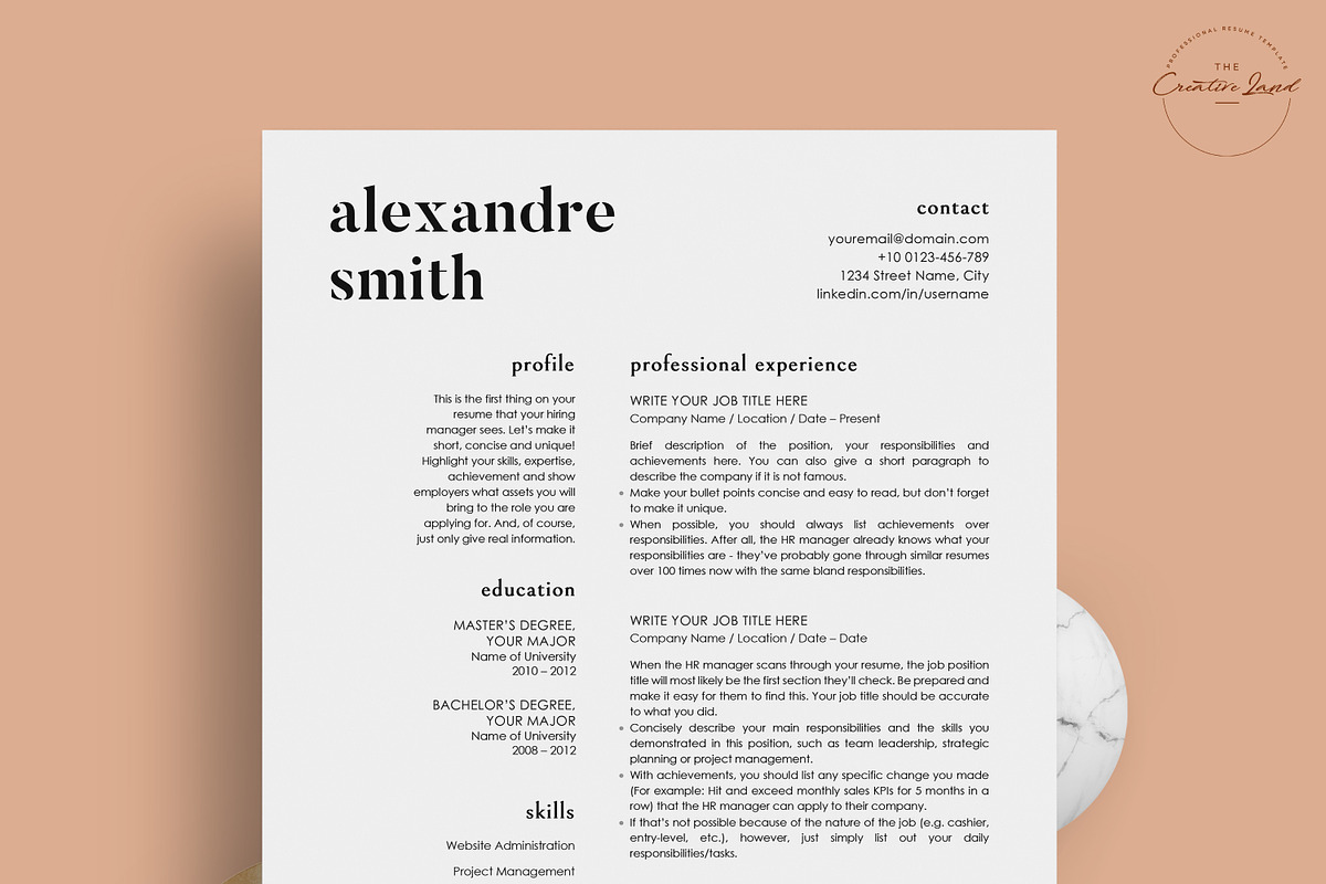 Resume/CV - The Smith, a Resume Template by CreativeLandStudio (Photo 2 of 7)