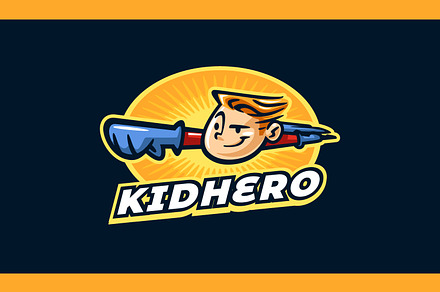 KIDHERO - Superhero Mascot Logo
