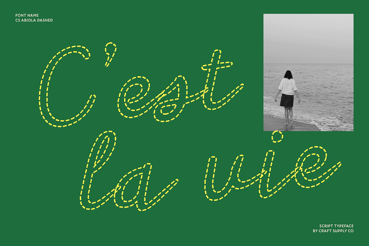 CS Abiola Dashed, a Script Font by Craft Supply Co. (Photo 6 of 8)