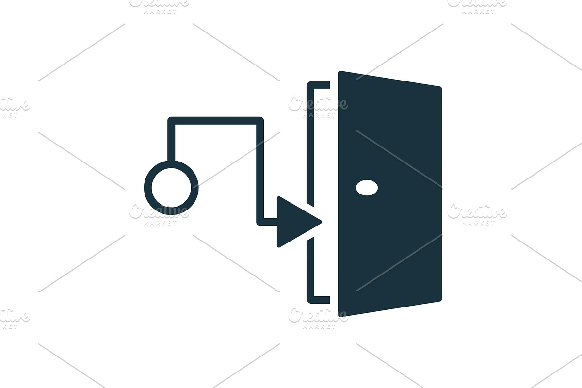 Login access system with door, a Technology Illustration by Aimagenarium@gmail.com