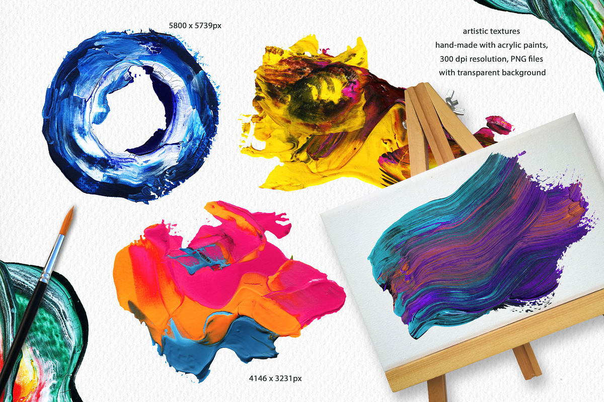 Acrylic Brush Strokes Textures, a Texture Graphic by Marmoris.Arts (Photo 3 of 12)