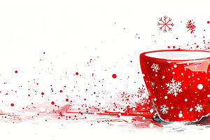 drawing of vector Christmas cup symb, a Photo by LOGOCREATIVE