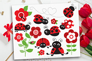 Red Ladybug Clipart, Spring, SVG, an Animal Illustration by MyClipArtStore (Thumbnail 1 of 4)
