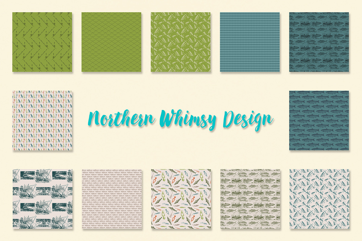Father's Day Patterns - Gone Fishing, a Pattern Graphic by Northern Whimsy Design (Photo 3 of 3)