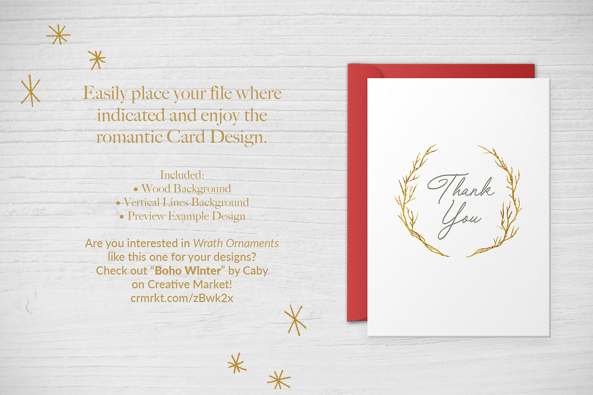 Christmas Card PSD Mockup, a Print Template by Caby (Photo 2 of 4)