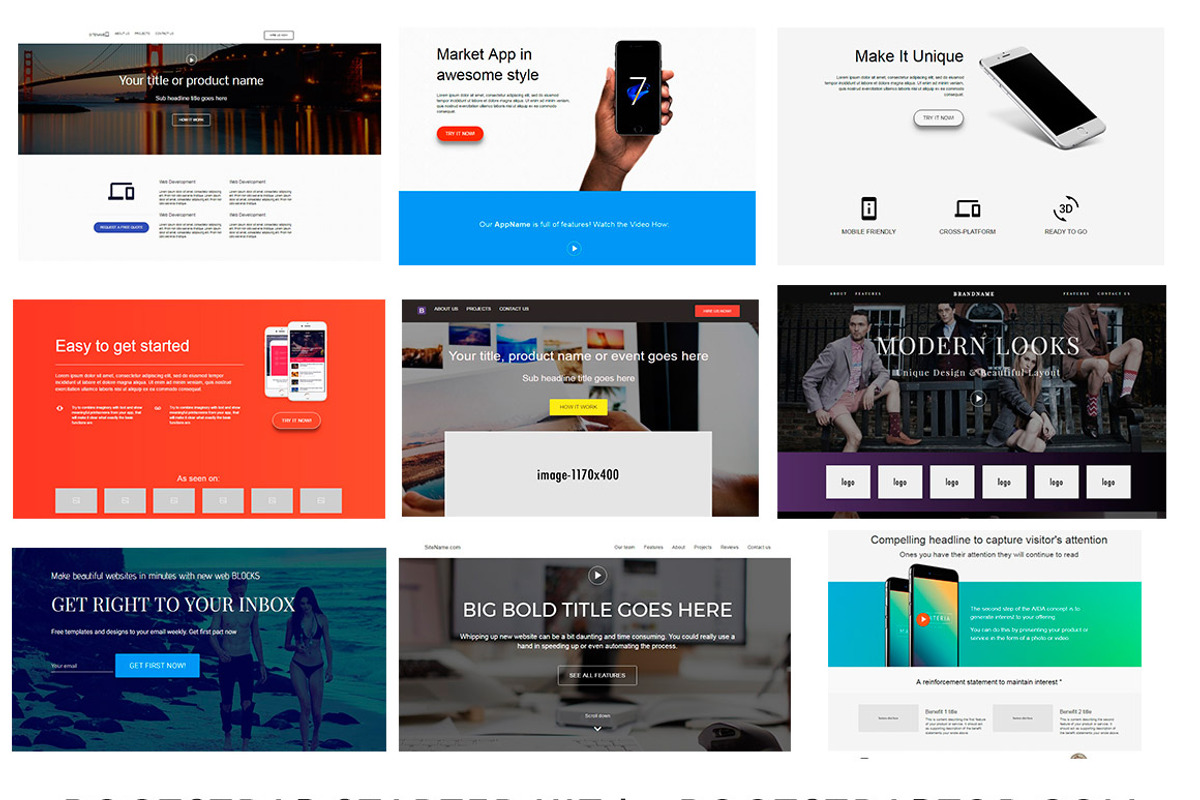 Bootstrap-Starter-KIT-35-templates, a Landing Page Template by Bootstraptor (Photo 6 of 9)