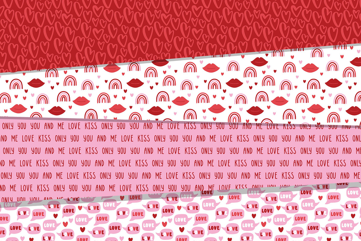 Valentines Day seamless patterns, a Decorative Illustration by rosypatterns (Photo 5 of 9)