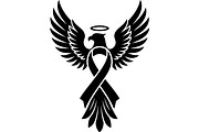 Breast Cancer Angel Eagle SVG, a Seasonal Illustration by balal (Thumbnail 4 of 11)